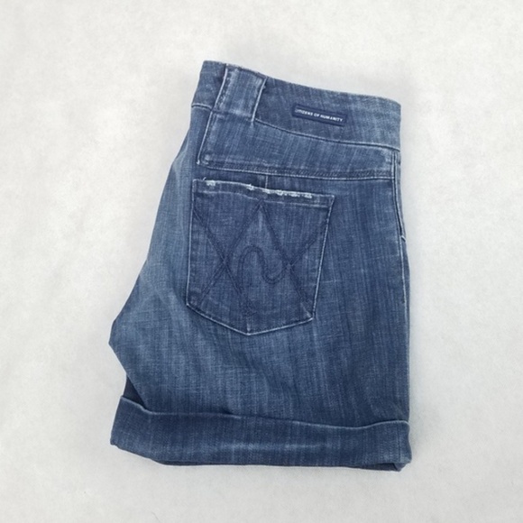 CITIZENS HUMANITY Cuffed Distressed Jean Shorts - Picture 2 of 7